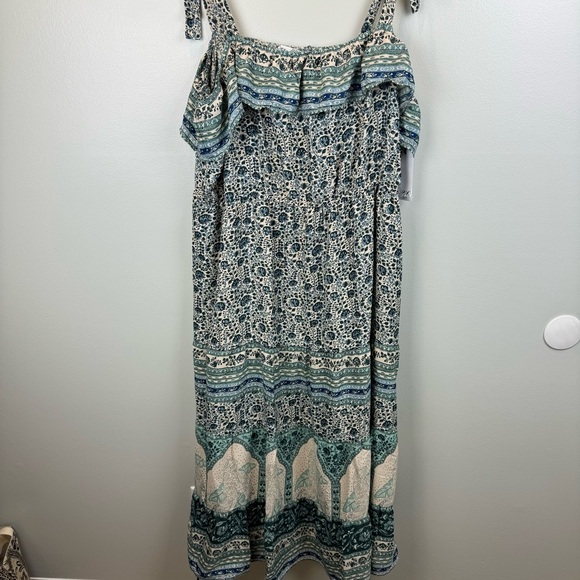 DEX Boho Maxi Dress Tie Shoulder 2X Summer - Picture 3 of 8